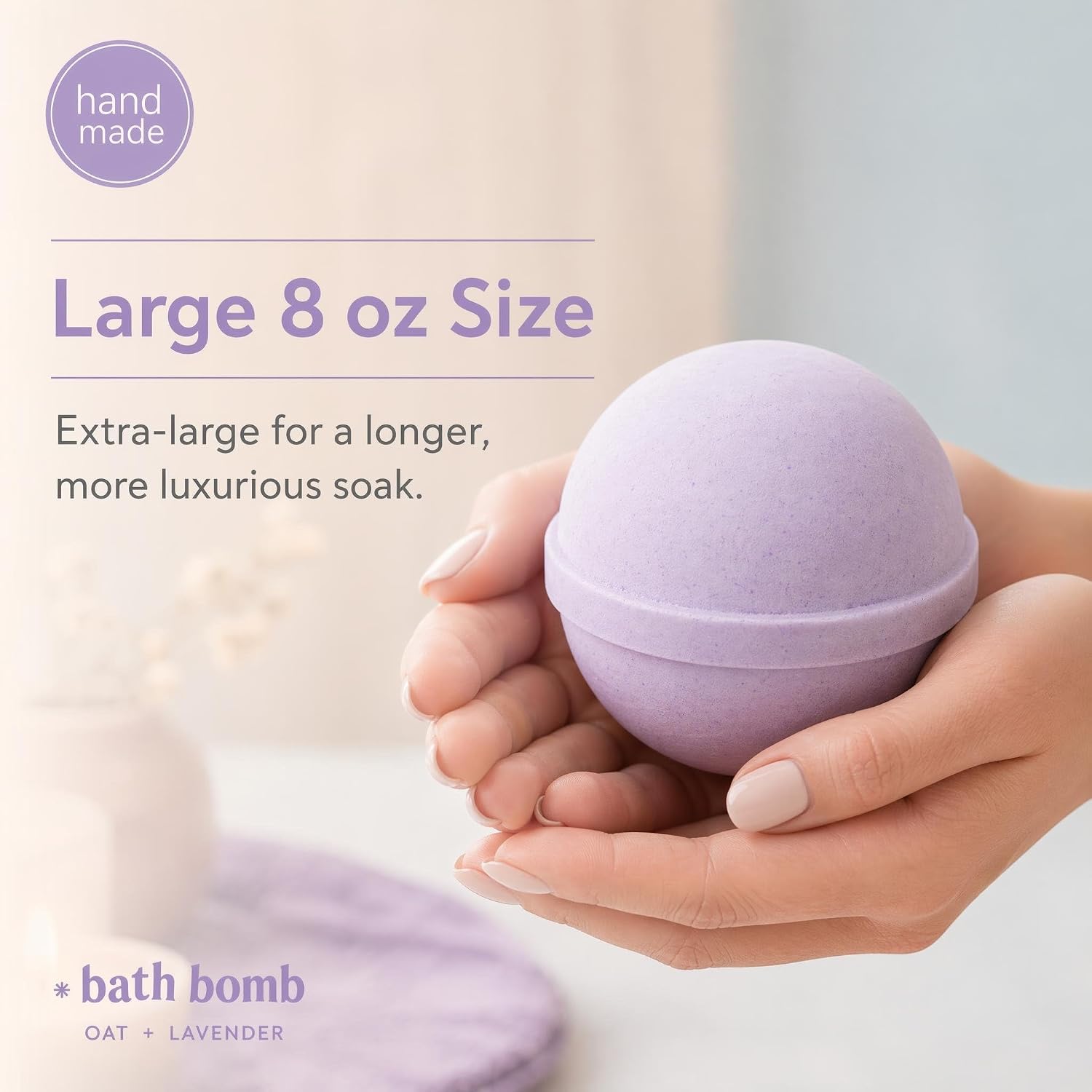 Unboxme Gifts Bath Bombs Gift Set - Large 8 oz Fizzy, Moisturizing Spa Bath Bombs, Relaxing Aromas, Gift Ready - 4 Pack, Lavender