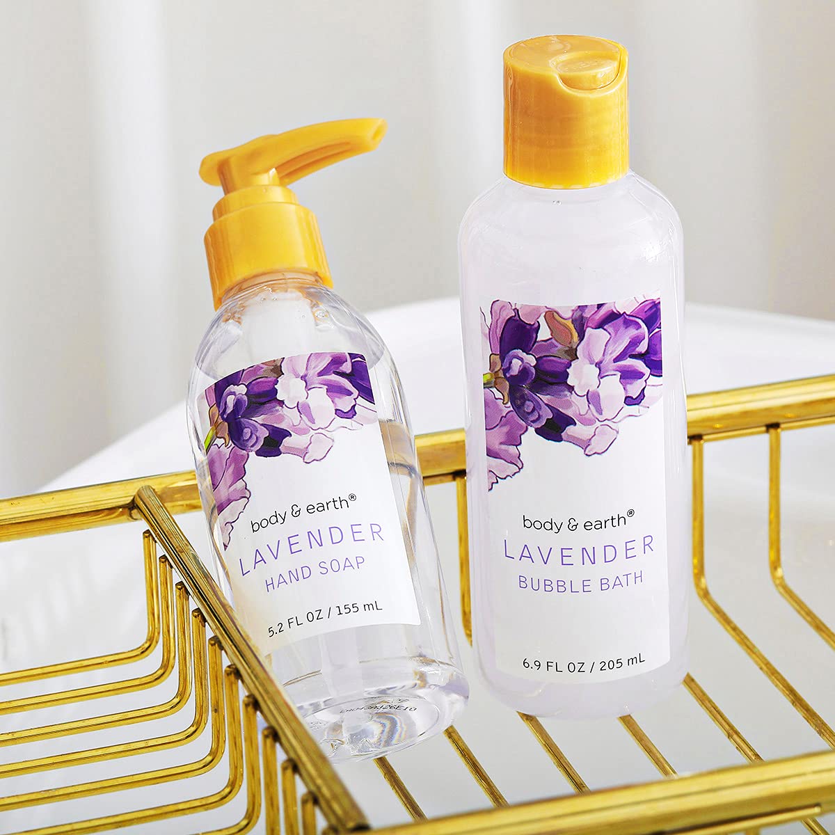 BODY & EARTH Lavender Spa Gift Baskets for Women Luxurious Gifts for Women Bath and Body Gift Sets 11pcs Bath Sets for Women Gift Mother's Day Gifts