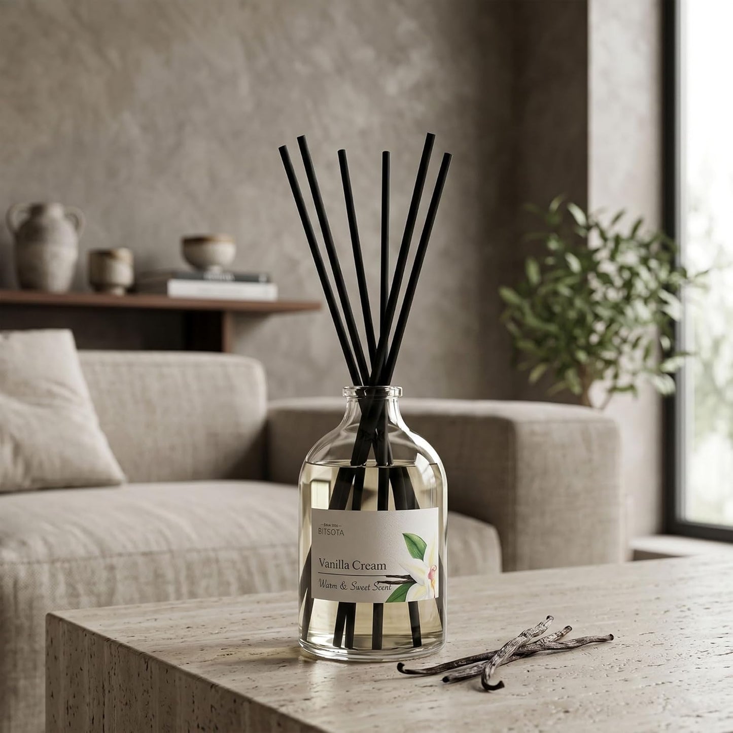 Reed Diffuser Set for Bathroom & Home, Long Lasting Essential Oil Aroma, Glass Bottle Home Fragrance with Sticks, Ideal Gift for Woman