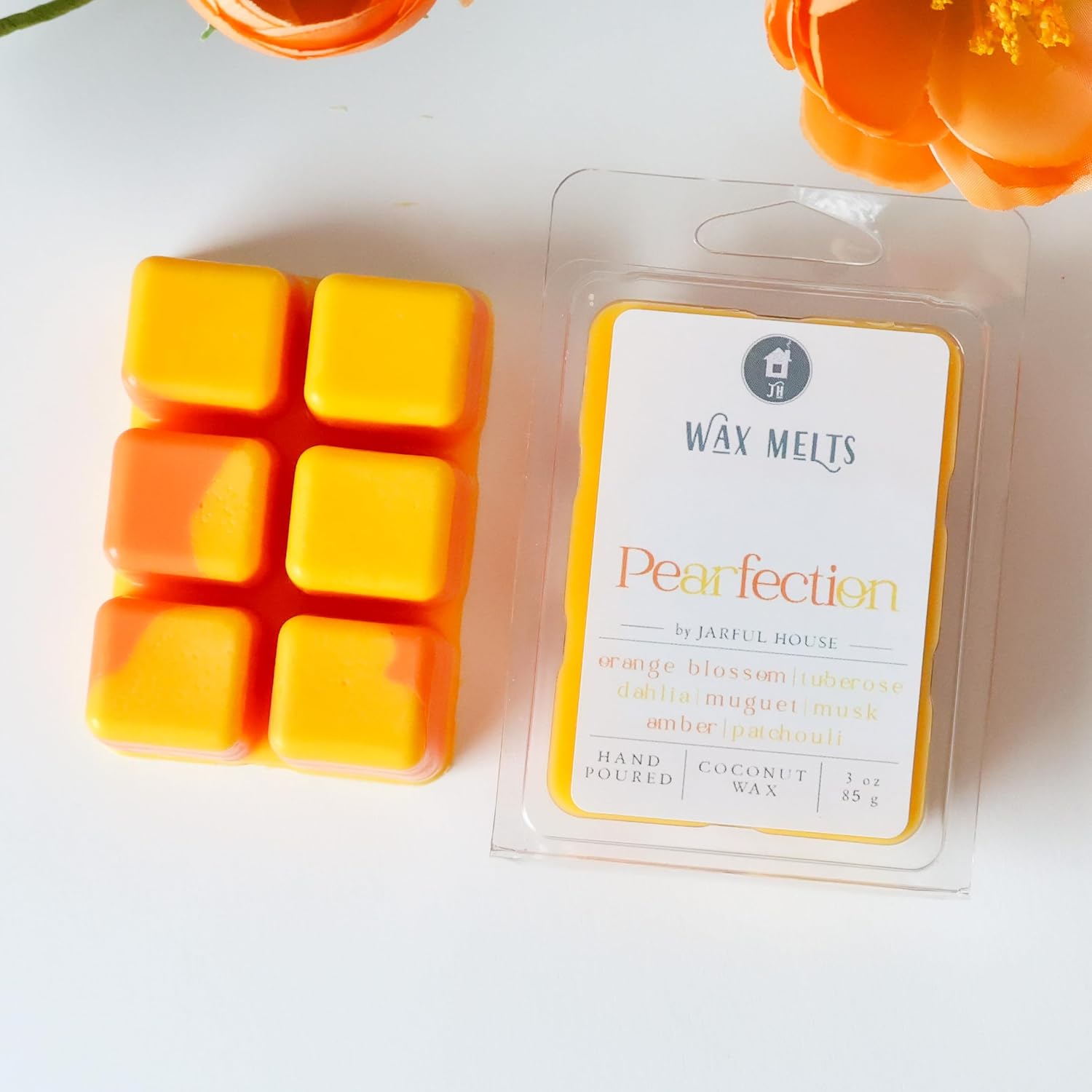 Pearfection Wax Melts Clamshell, Pear Apple Cream Caramel Praline Scented Coconut Tarts, Summer Home Fragrance, Mothers Day Gift