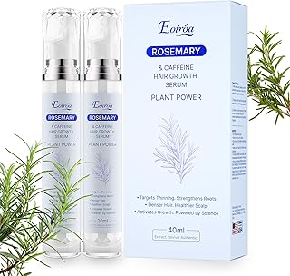 Rosemary Oil Hair Growth Serum Roll On – 3% Rosemary Oil, 2% Caffeine, 2% Niacinamide & DHT Blocking Complex, Non-Greasy Scalp Serum for Men & Women, Designed for Thinning, Fine & Weak Hair, 2-Pack
