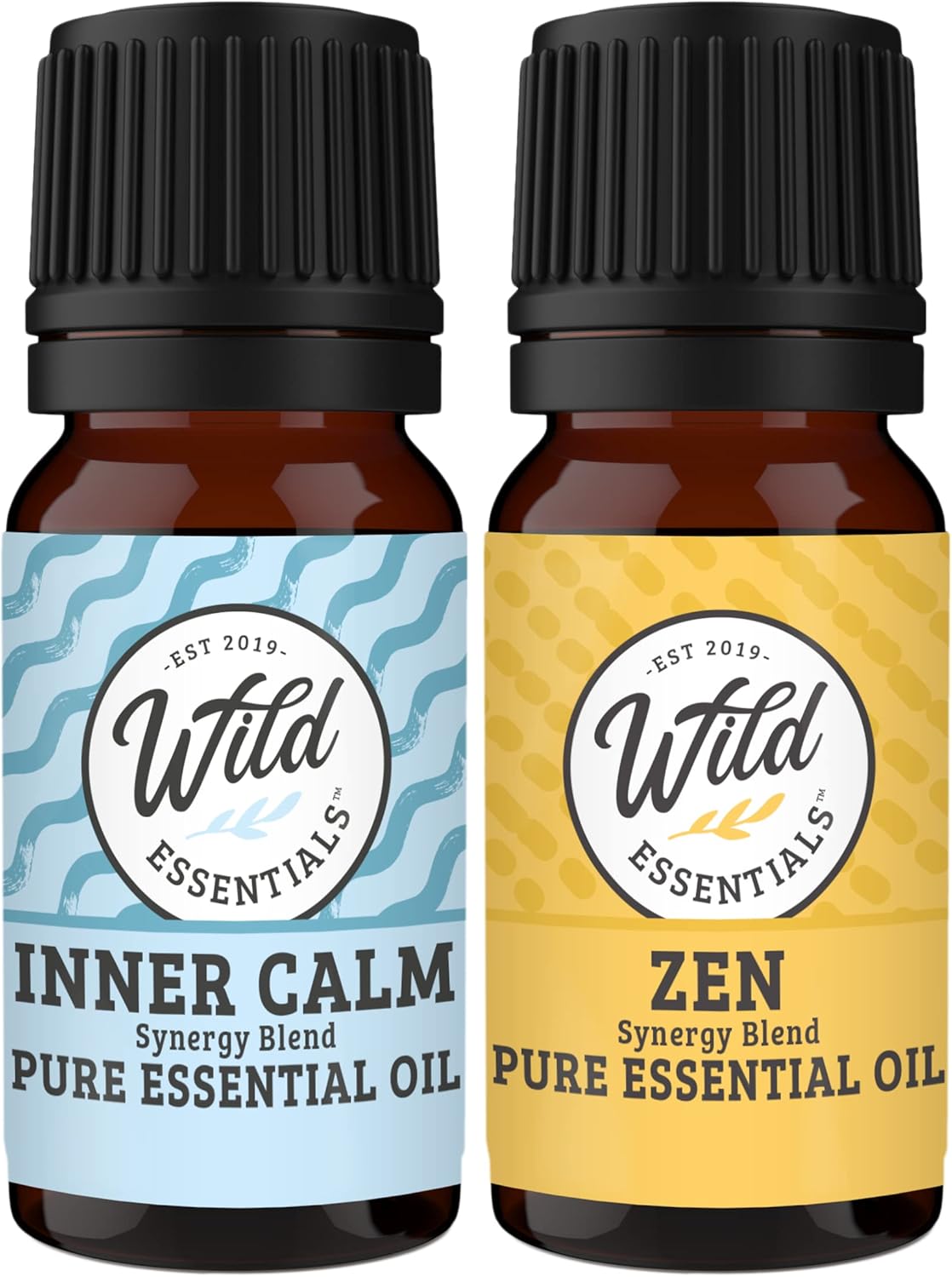 Wild Essentials Inner Calm and Zen 100% Pure Essential Oil Blend Combo Pack, Two 10 ml Bottles, Therapeutic Grade All Natural Aromatherapy, Great for Relaxation, Meditation and Stress, Made in the USA