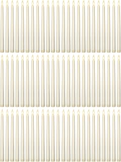 Treela 72 Pcs Flameless LED Taper Candles Battery Operated Candles Bulk 11 Inch Flickering Fake Candlesticks with Warm Light for Valentines Day Church Wedding Party Battery Not Included(Classic,Ivory)