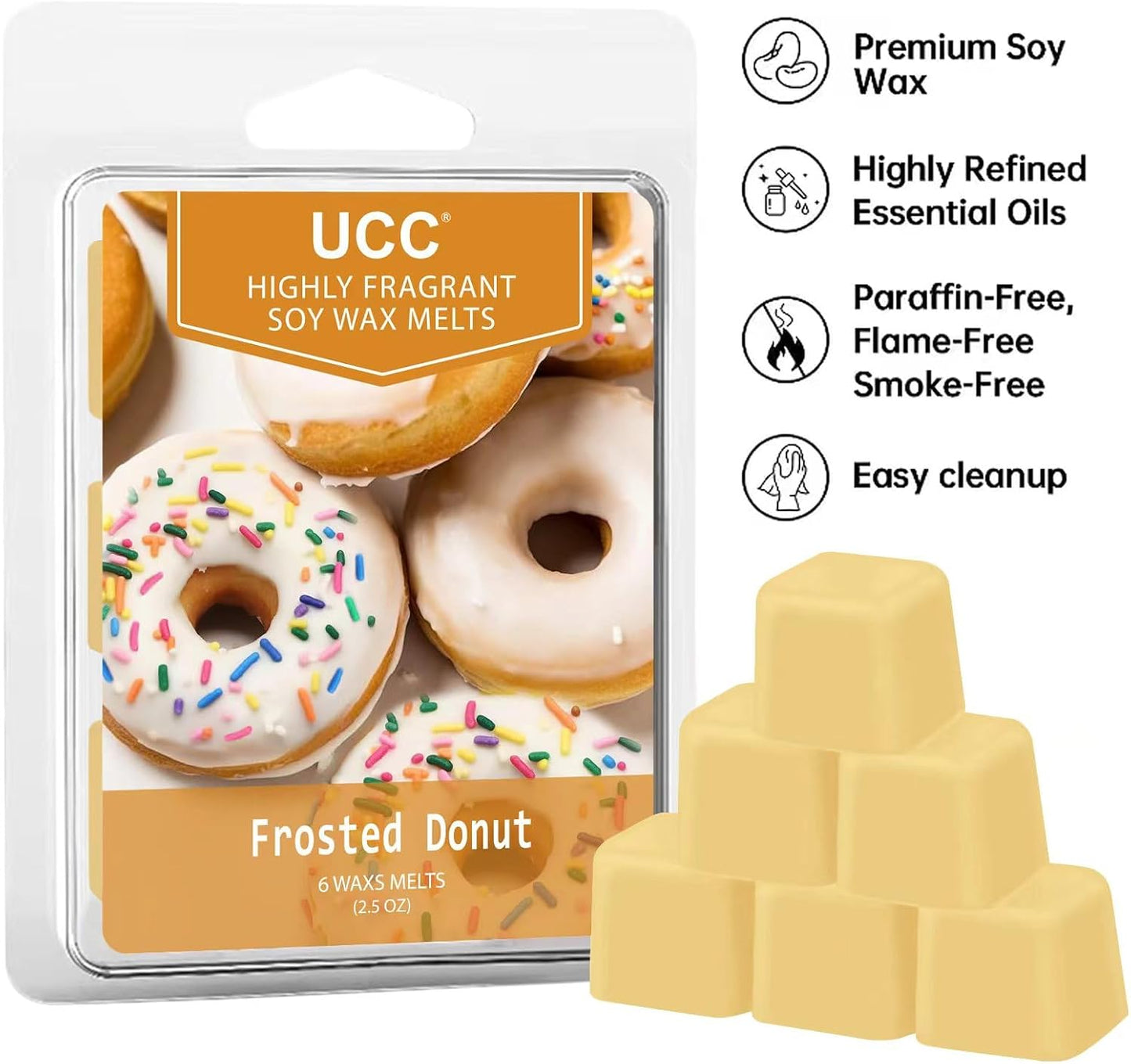 UCC Premium Wax Melts, Fall Variety Fragrance Melts, Scented Soy Wax Melts Cubes, Natural Plant Based Highly Scented Wax Melts Tarts, 4 Pack