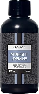 Aronica Reed Diffuser Oil Refill, 5.07oz, Midnight Jasmine - Fig Fragrance Essential Oil Diffuser Fig Essential Oils Refills for Home, Flower Market Scent, Room Oil Fragrance