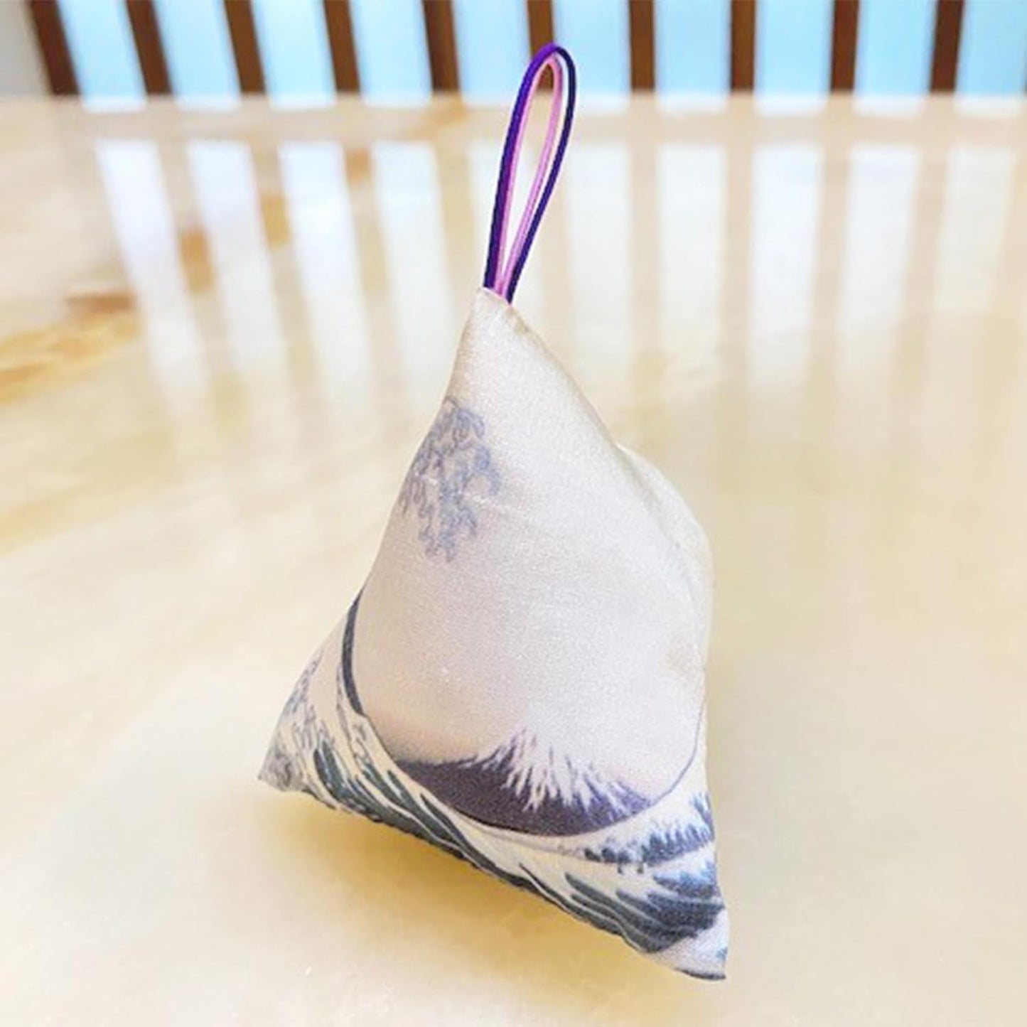 Incense Silk Sachet - Indigo Wave, Fuji - Natural Aromatic Wood - Hand-Woven Incense Bag - Fragrance for Closet and Car - Made in Japan