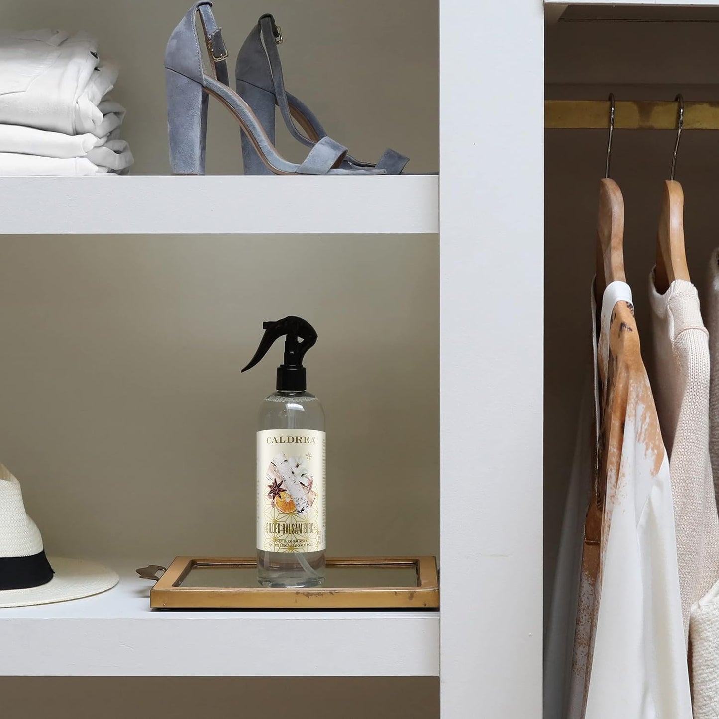 Caldrea Linen And Room Spray Air Freshener, Made With Essential Oils, Plant-Derived And Other Thoughtfully Chosen Ingredients, Gilded Balsam Birch, 16 Oz