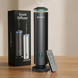 GentleJet MajesticMist Waterless Essential Oil Diffuser for Large Room (1000 sq ft), Cold Air Nebulizing Scent Machine, Rechargeable, Wireless Charging Base, Quiet Aluminum, Remote Control