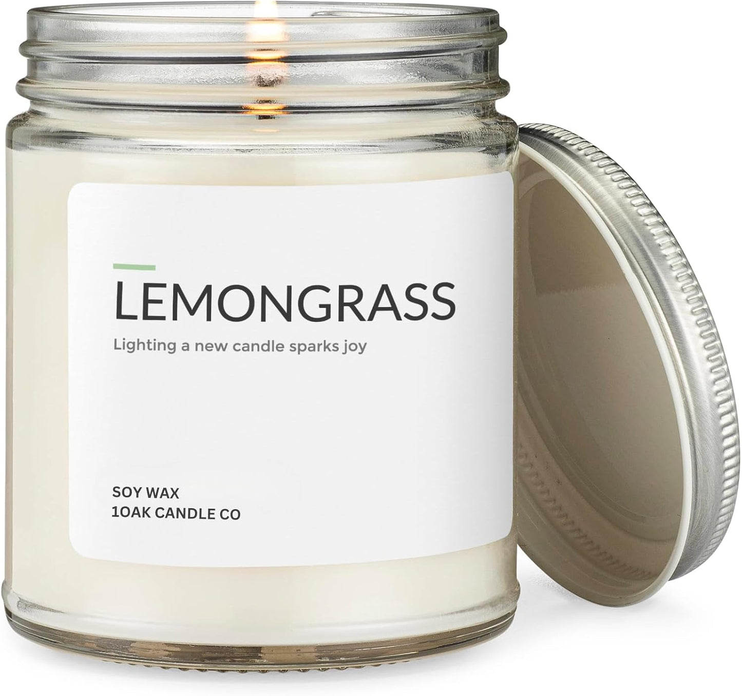 1OAK Lemongrass Candle - Soy Candles for Home Scented - Long Burning Premium - Hand-Poured (7oz.)