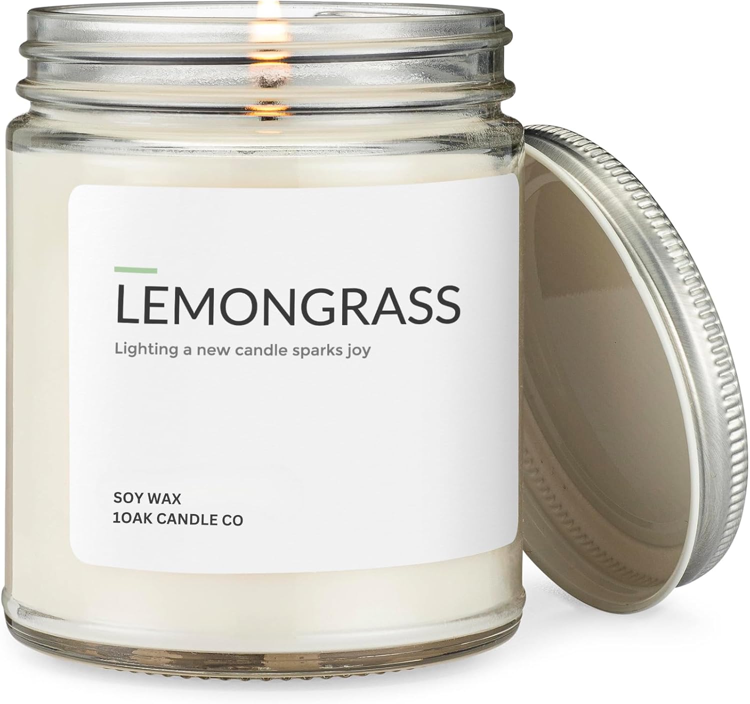 1OAK Lemongrass Candle - Soy Candles for Home Scented - Long Burning Premium - Hand-Poured (7oz.)