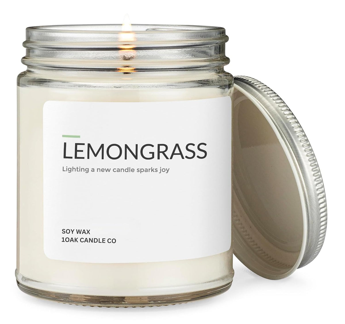 1OAK Lemongrass Candle - Soy Candles for Home Scented - Long Burning Premium - Hand-Poured (7oz.)