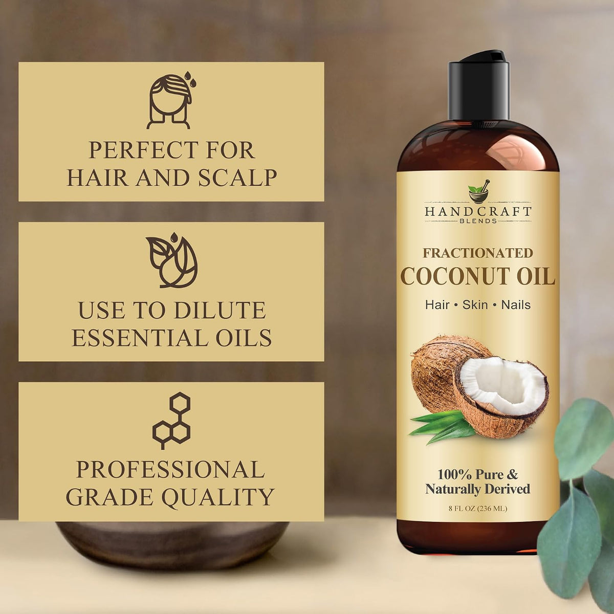 Handcraft Blends Fractionated Coconut Oil - 8 Fl Oz