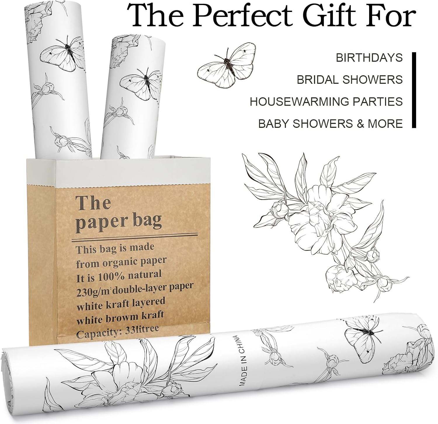 Geosar 10 Sheets Drawer Liners for Dresser Scented Drawer Liners Drawer Paper Liner Non Adhesive Scented Liners for Drawers Fragrant Drawer Liners for Home Shelf Closet (Butterfly,Linen Scent)