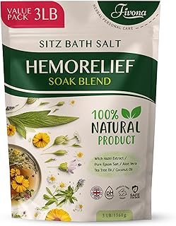 Sitz Bath Salts for Hemorrhoids Treatment - Soak Blend Epsom Salt with Natural Essential Oils, Soothing Perineal Soaking for Postpartum Care, Discomfort Relief, Fissures - Value Pack 3LB