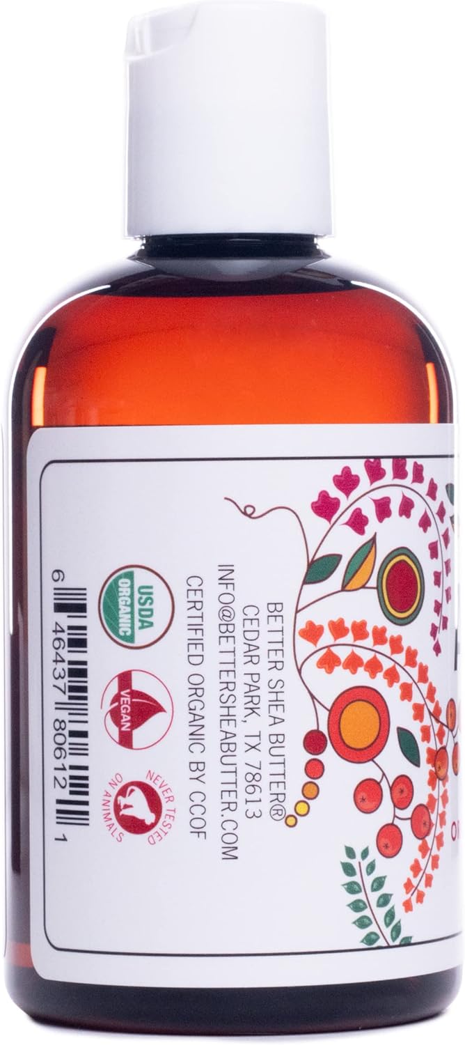 Organic Apricot Oil | 100% Pure, Cold Presssed | Massage Oil for Body and Face | Oil for Sensitive Skin | 4 oz by Better Shea Butter