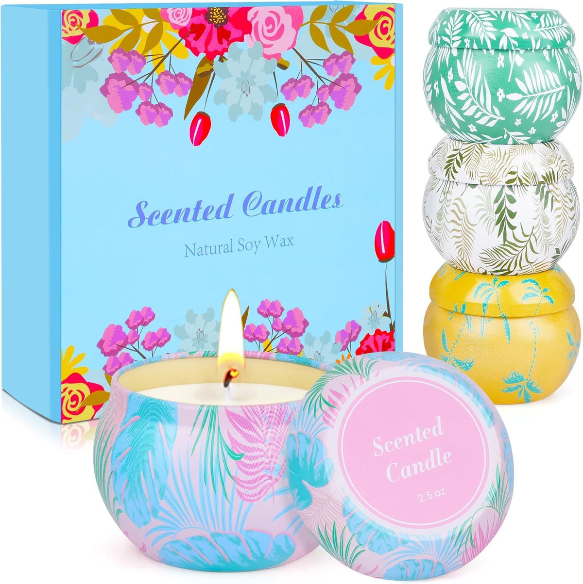 Scented Candles Bulk Gifts for Women, Aromatherapy Candle for Home Scented,Natural Soy Candle, Small Candles for 180 Hours