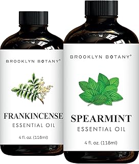 Brooklyn Botany Frankincense & Spearmint Essential Oils – 4 Fl Oz (Pack of 2) – 100% Pure & Natural – Cool & Grounding Aromatherapy Blend