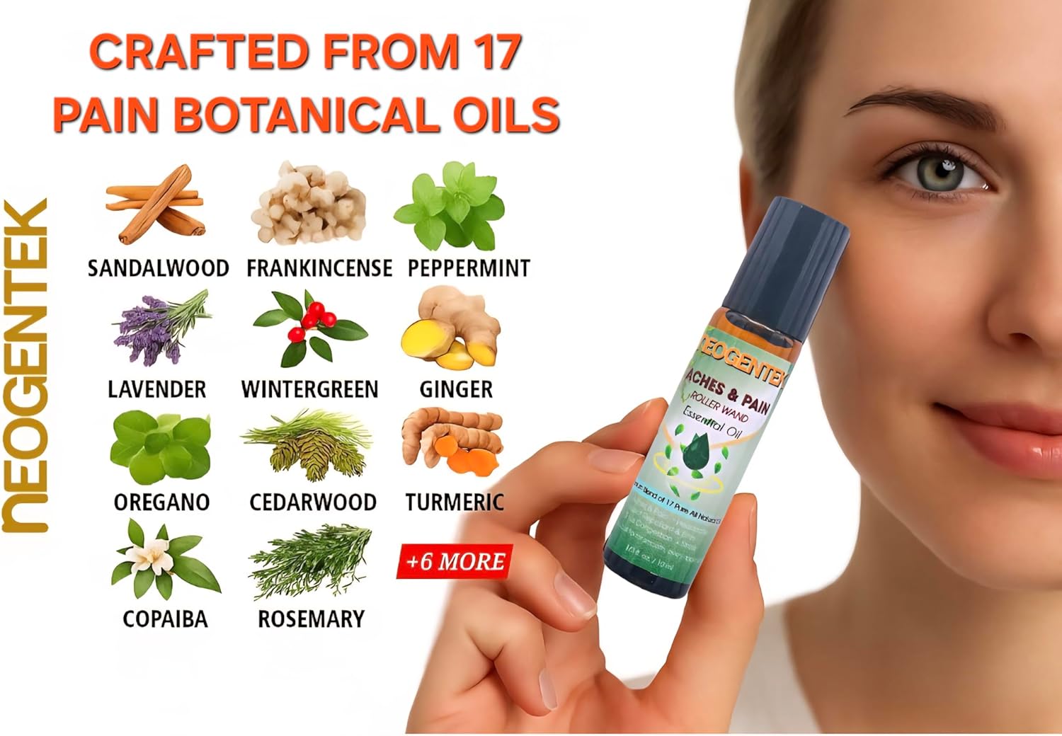 Aches & Pains Essential Oil Blend | Crafted from 17 Pure Botanical Oils | Natural Comfort & Relaxation – Aromatherapy Roll-On for Muscles & Joints, Headache – 10ml (Aches & Pains)