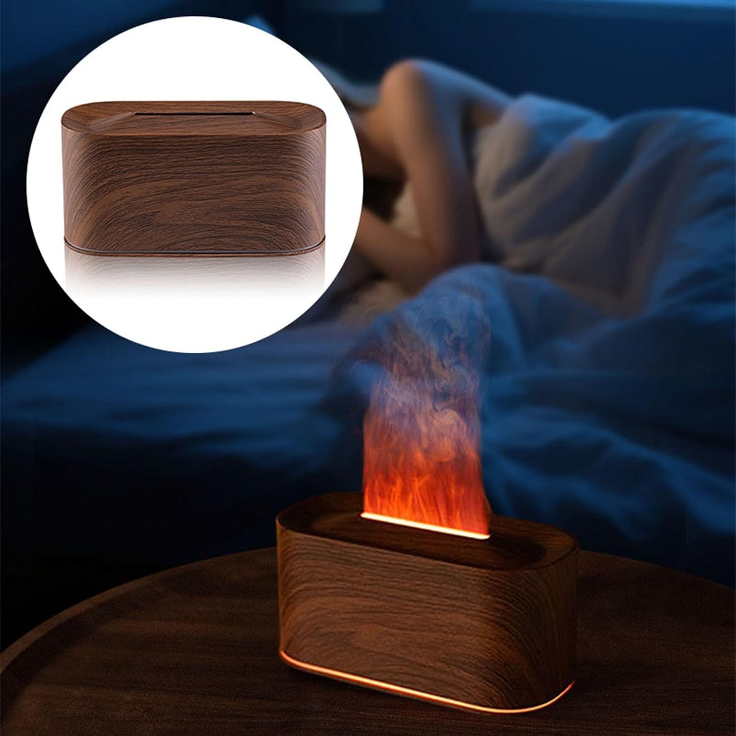 Generic Essential Oil Diffuser, 220ml Ultrasonic Aromatherapy Diffuser, 7 Color Light Humidifier with Dark Wood Grain, Ideal for Home, Office & Bedroom (Dark Wood Grain)