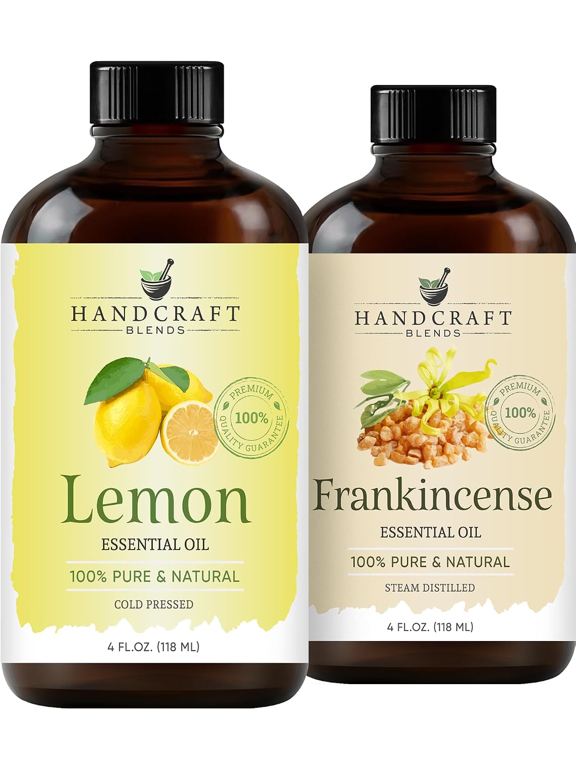 Handcraft Blends Bright & Centered Set: Frankincense and Lemon Essential Oils