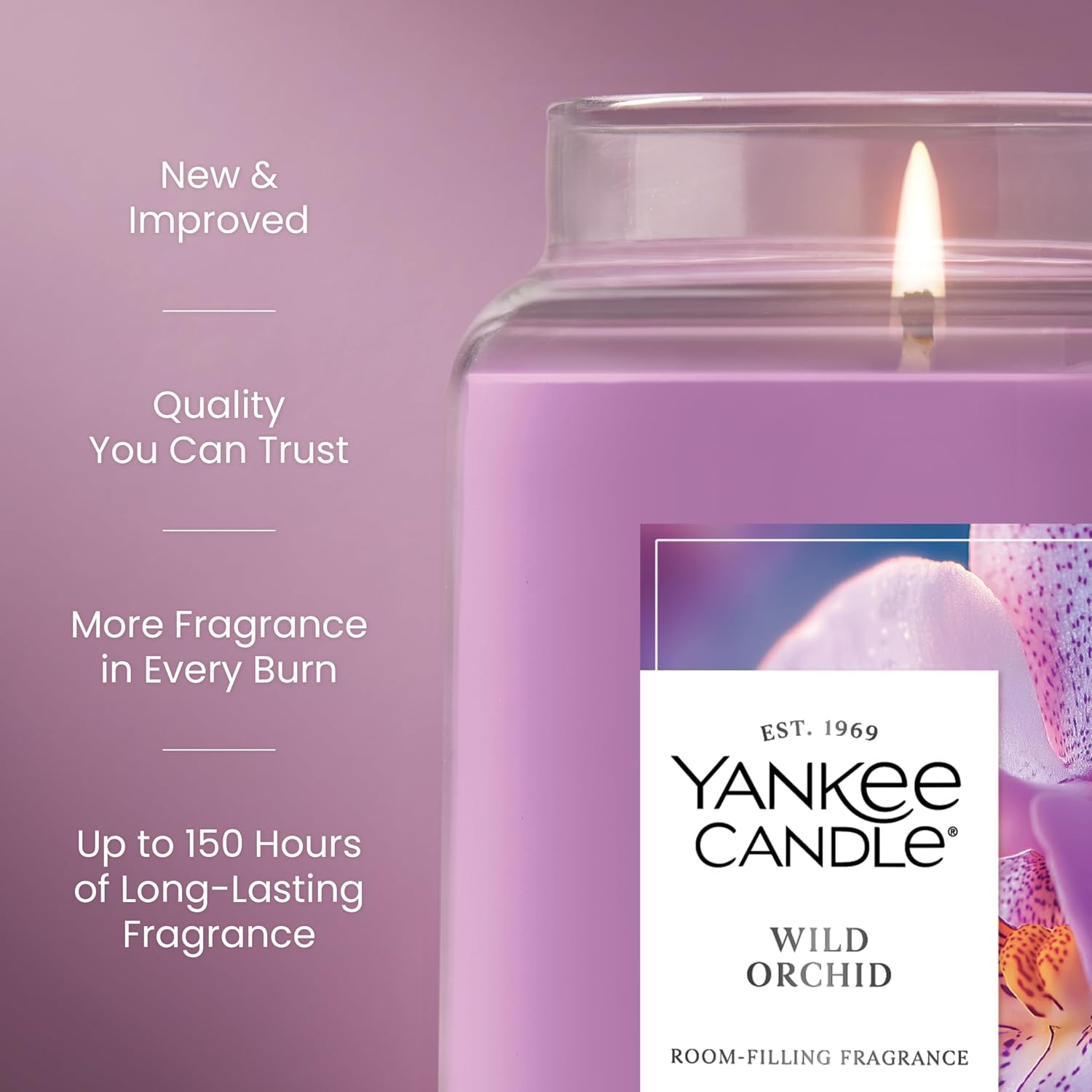 Yankee Candle Wild Orchid Scented Candle, 22oz Large Jar with up to 150 Hour Burn Time, Giftable