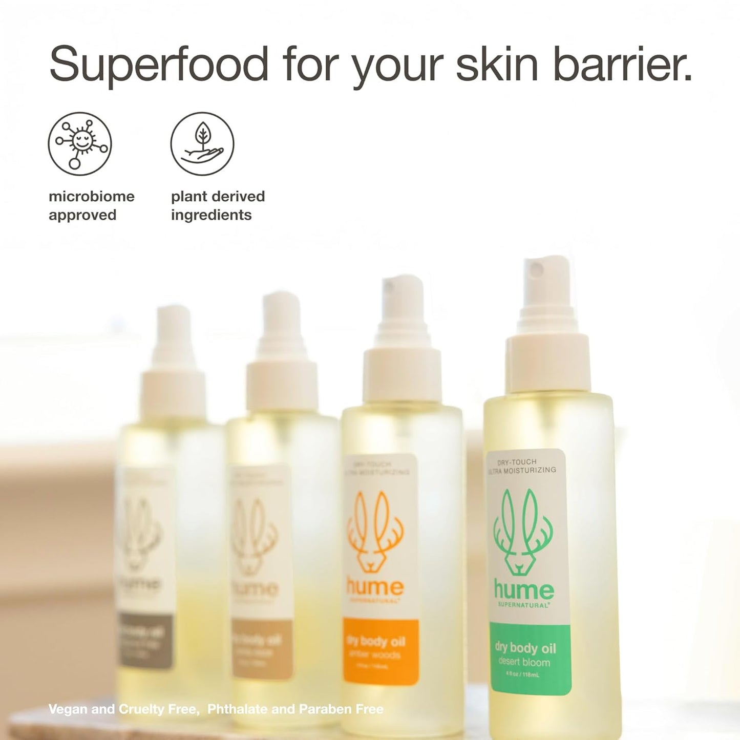 HUME SUPERNARURAL Dry Body Oil Spray - Non-Toxic Moisturizing Mist for Dehydrated or Sensitive Skin, After Shower Body Oils for Women Men, Nourishing Prickly Pear, Apricot, Fast Absorbing Plant-Based