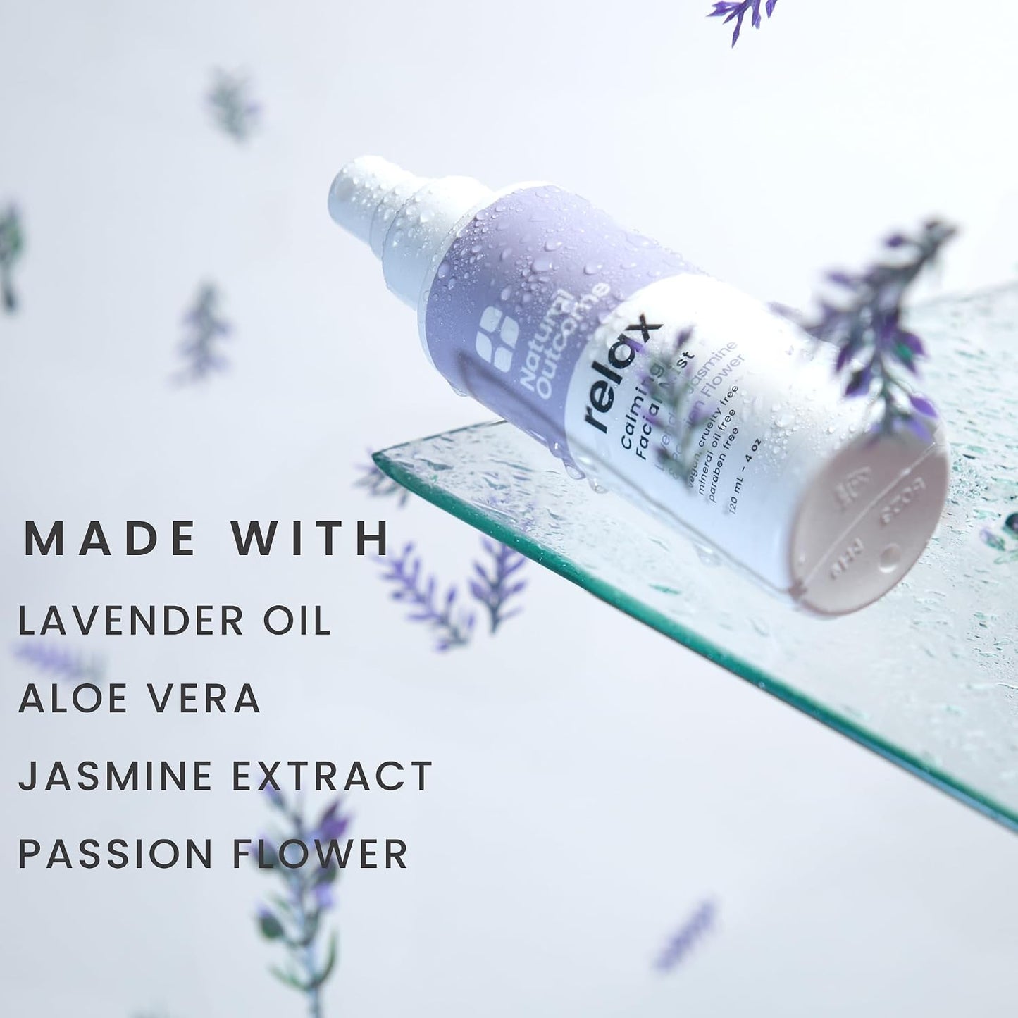 natural outcome Calming Face Mist and Setting Spray - Aromatherapy Face and Body Mist, Relaxing Pillow Mist with 100% Pure Lavender - 4 oz