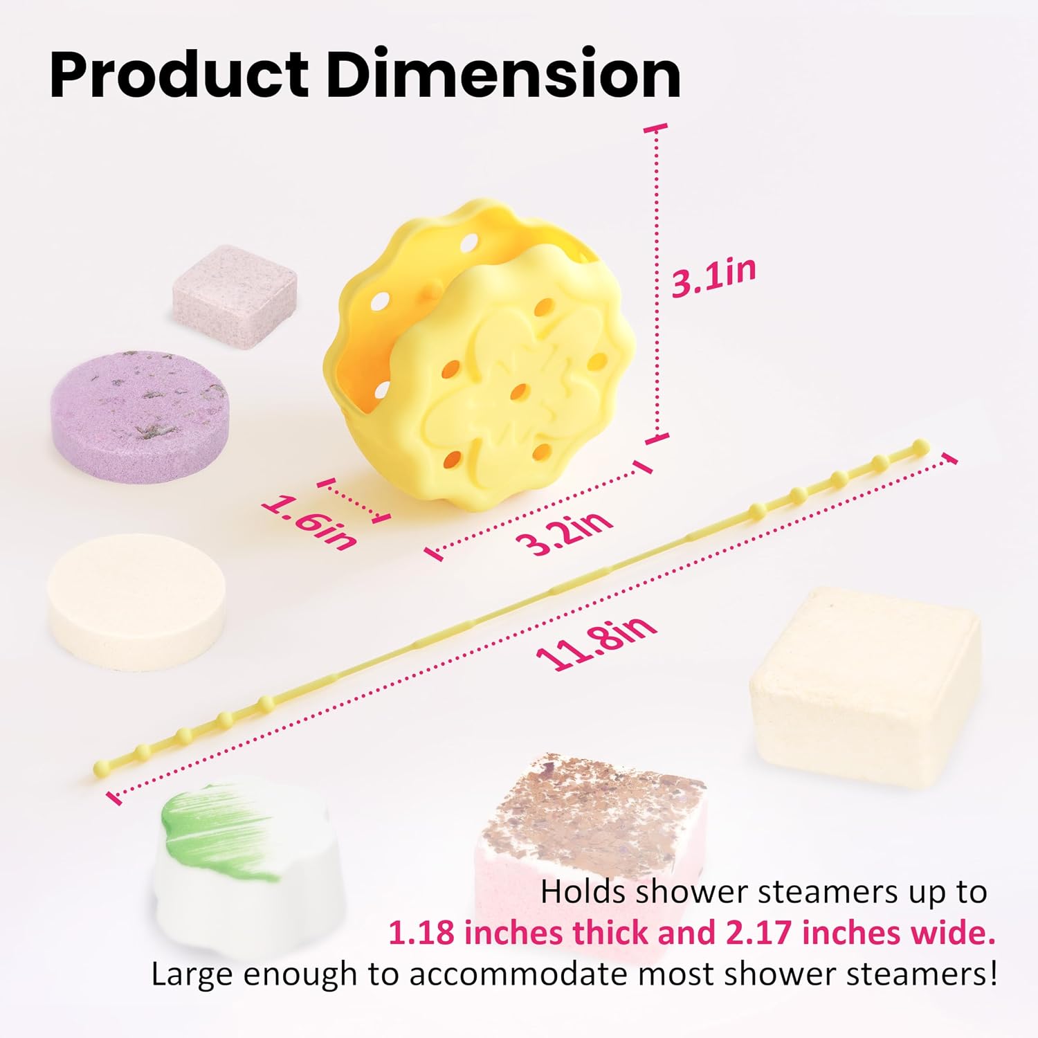 2 Packs Silicone Shower Steamer Tray/Holder, Shower Soap Dish Holder, Durable Steamer Hanger, Aromatherapy Diffuser Containers, Bathroom Accessories for Yoga Decor, Yellow and Blue