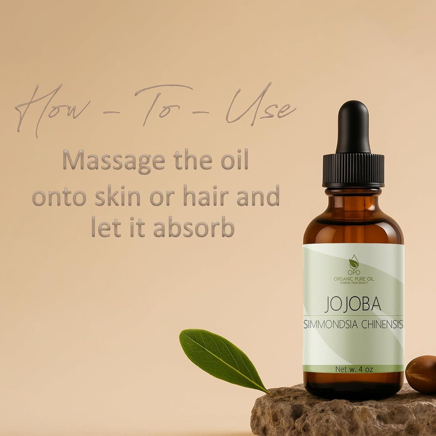Jojoba Oil - Pure, Cold Pressed, Unrefined, Virgin Hydrating & Moisturizing Carrier Oil for Skin, Hair, Face, Facial Care, Body, Massage, Ear, Beard, Makeup Remover - 4 oz Glass & Dropper - OPO
