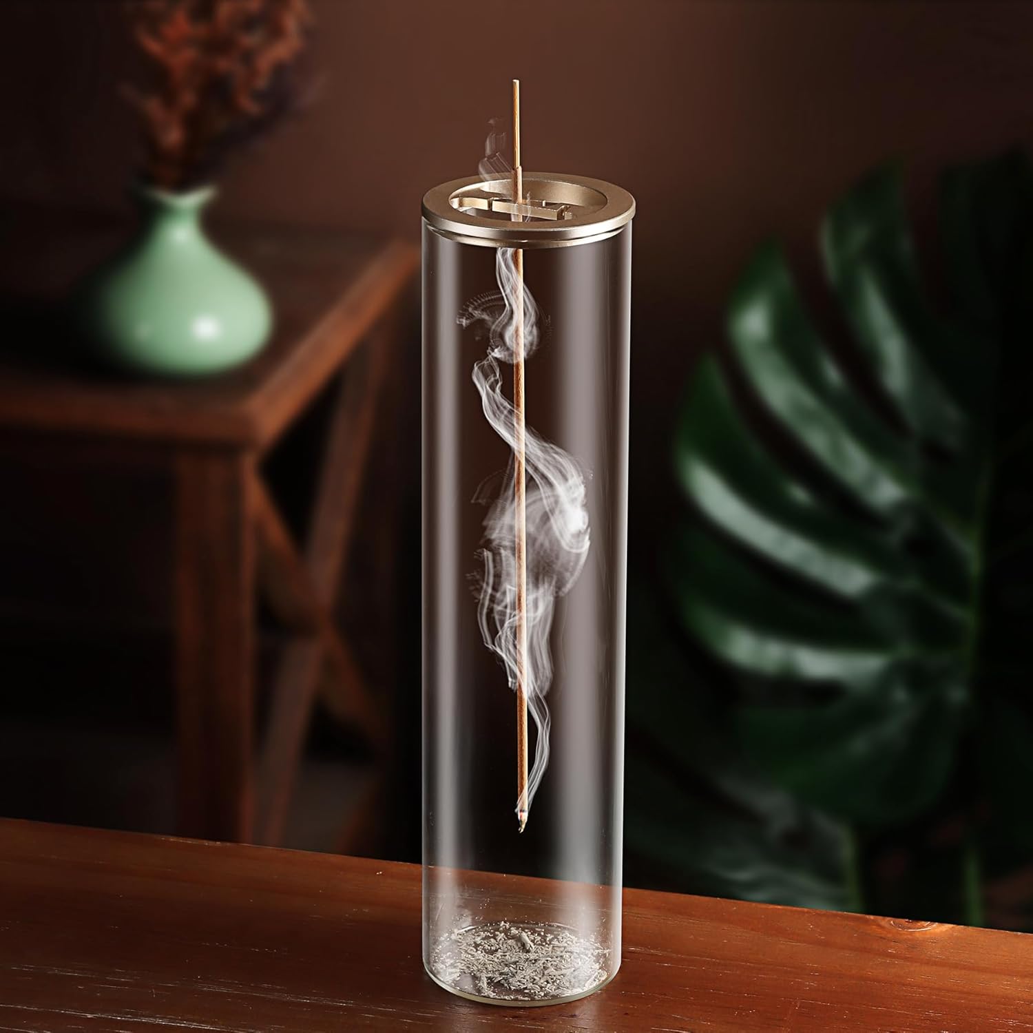 Eavida Incense Holder for Sticks [Anti-Ash Flying], Modern Insence-Stick Burner Holder with Removable Glass Ash Catcher, for Home Decor Yoga Meditation
