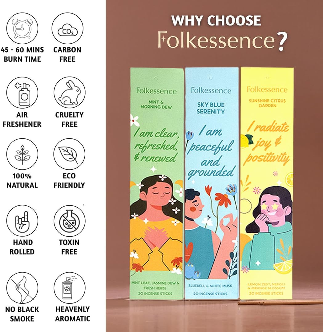 Folkulture Incense Sticks (120 Sticks) | Set of 6 Affirmations Incense for Fathers Day, Graduation Gifts & Pride Gifts | Meditation, Aromatherapy, Organic, Non Toxic,Coconut Milk, Lavender, Vanilla
