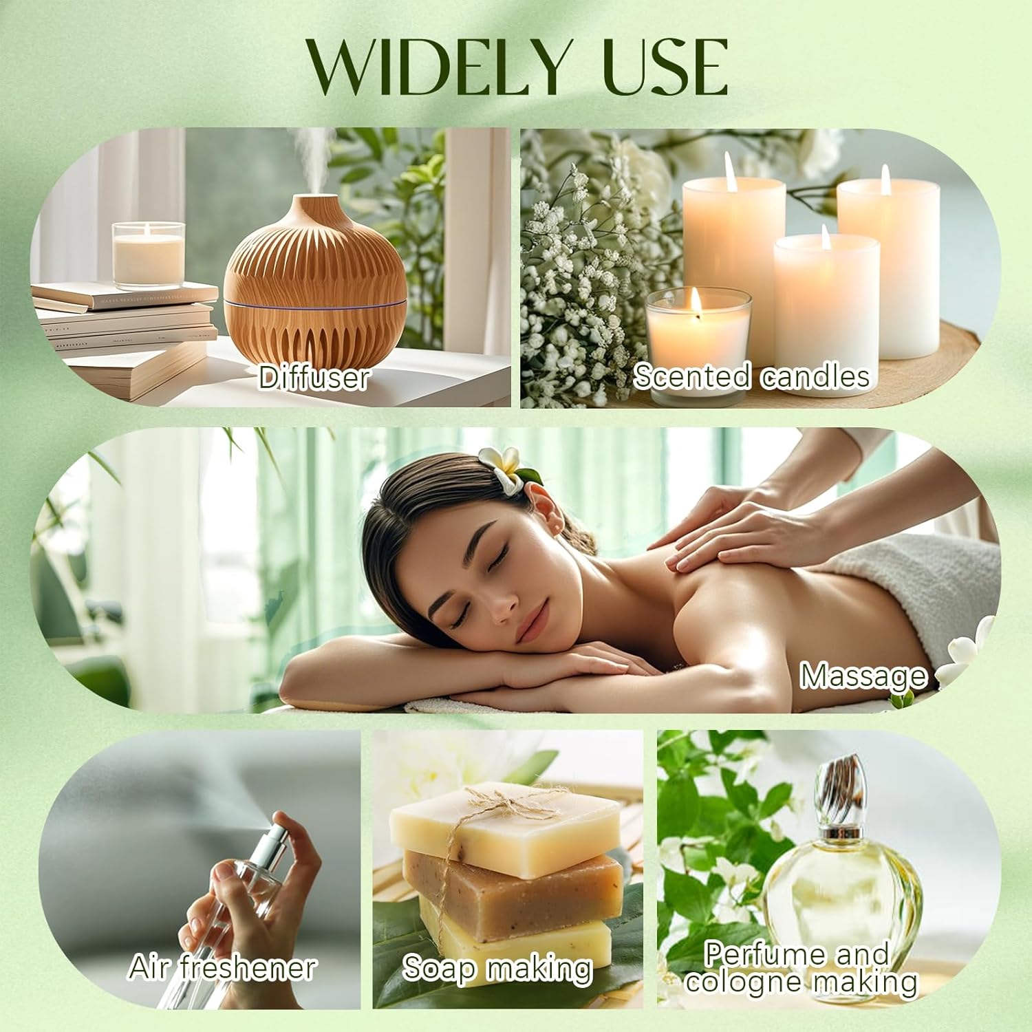 Essential Oils Set, 12 pcs Pure Essential Oil for Diffuser, Humidifiers, Skin Care, Massage, Fragrance Oil Scent for DIY Candle and Soap Making, Gift for Friend