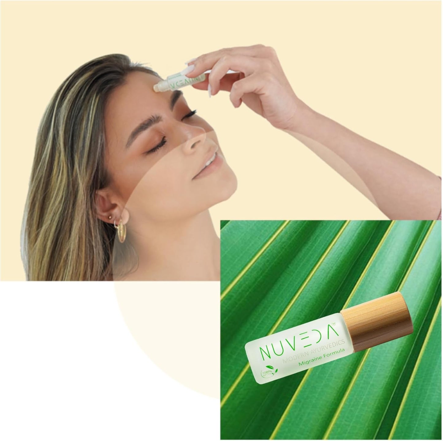 NUVEDA® Advanced Migraine Formula - All Natural Headache Stick | Modern Ayurvedic, Roll On Stick | Therapeutic Grade Essential Oil Aromatherapy | Made in USA