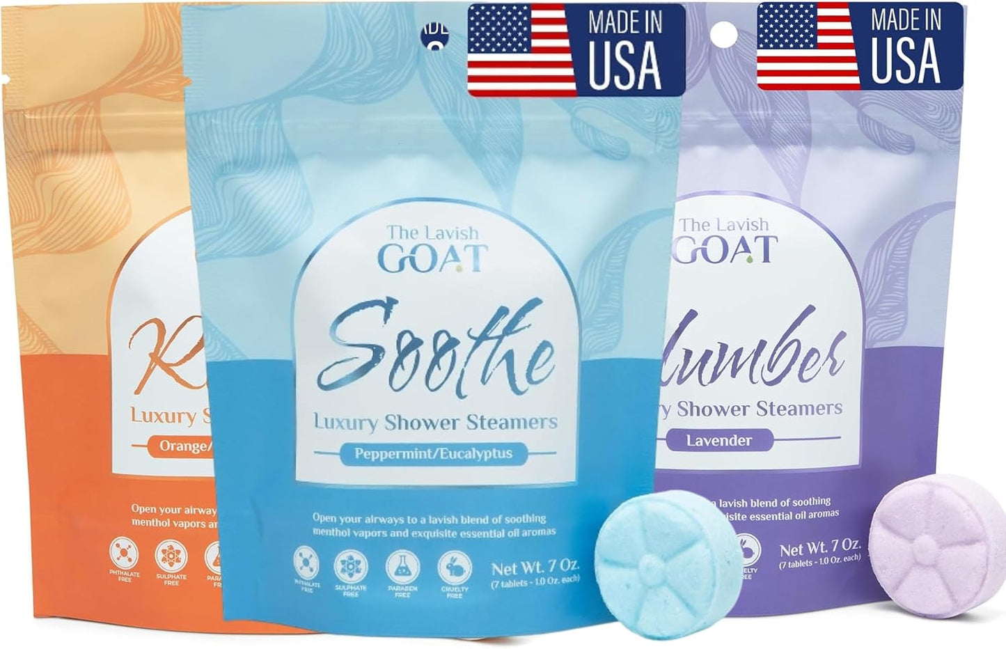 The Lavish Goat USA Made Shower Steamers 21 Count – Aromatherapy Shower Bombs - Tablets for Relaxation & Stress Relief
