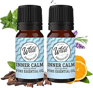 Wild Essentials Exquisite Signature Essential Oil Blend Inner Calm, Two 10 ML Bottles - Pure Essential Oils Synergy Blend, New Label, Same Formula