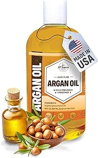 Argan Oil (8oz) – 100% Pure Cold Pressed Carrier Oil for Face, Skin, Hair, Scalp & Nails – Lightweight Natural Moisturizer for DIY Skincare and Beauty Formulations | 8 OUNCES