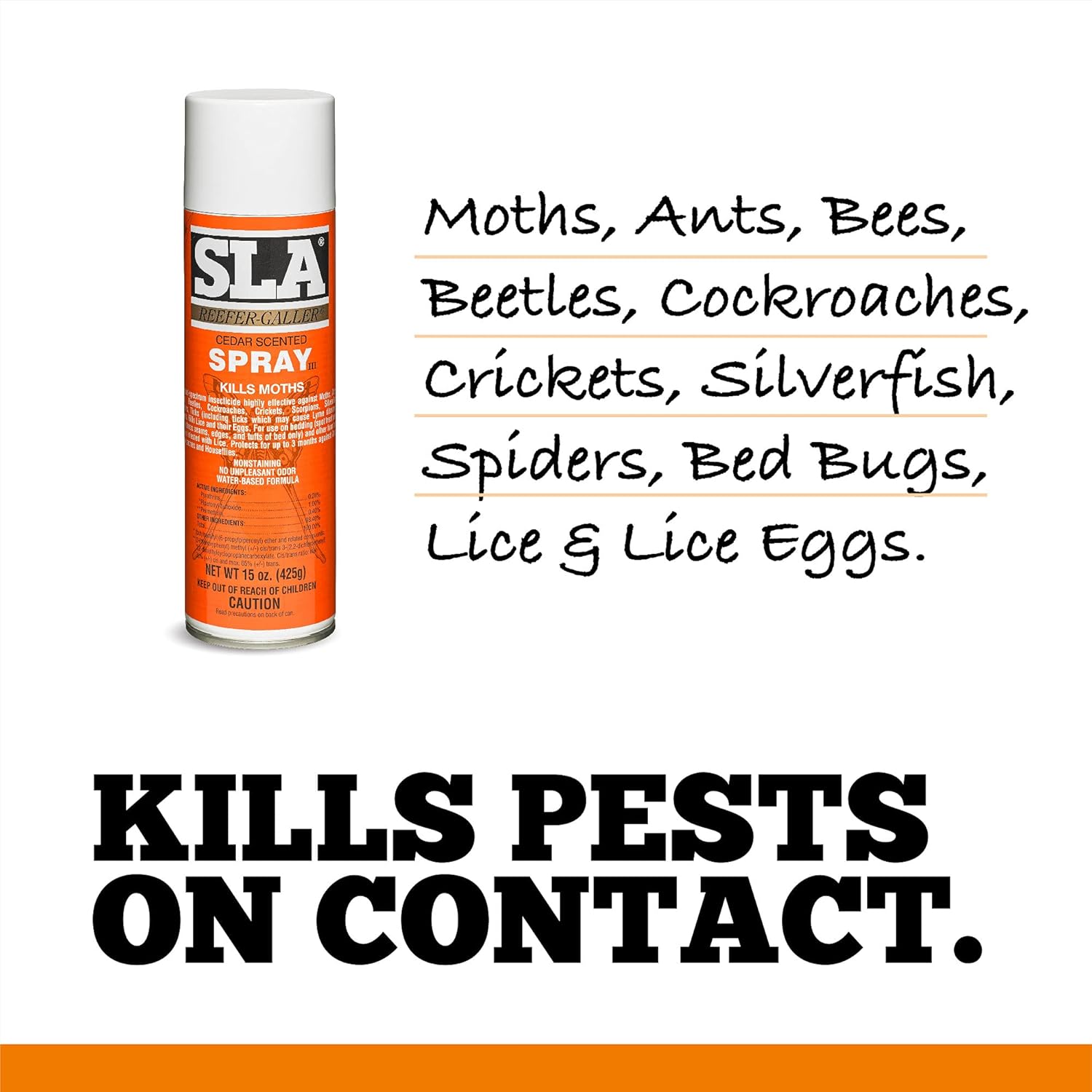 Reefer Galler SLA Cedar Scented Moth Repellent Spray, Pack of 3 | Kills Moths, Kills Bed Bugs, Kills Pests on Contact
