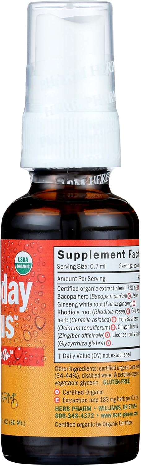Herb Pharm Herbs on The Go Portable Spray, Everyday Focus, 1 Fl Oz