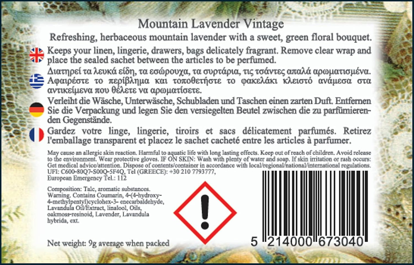 Good Life Mountain Lavender Scented Sachets | Designed in New Zealand | 12 Sachets