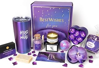 Gift Baskets for Women, Birthday Gifts for Women,Self Care, Mother‘s Day Gift,Care Package,Get Well ,Spa Gifts Ideas for women, Friend,sister,Mom,Purple (10, classic, Aurora Dark Purple)