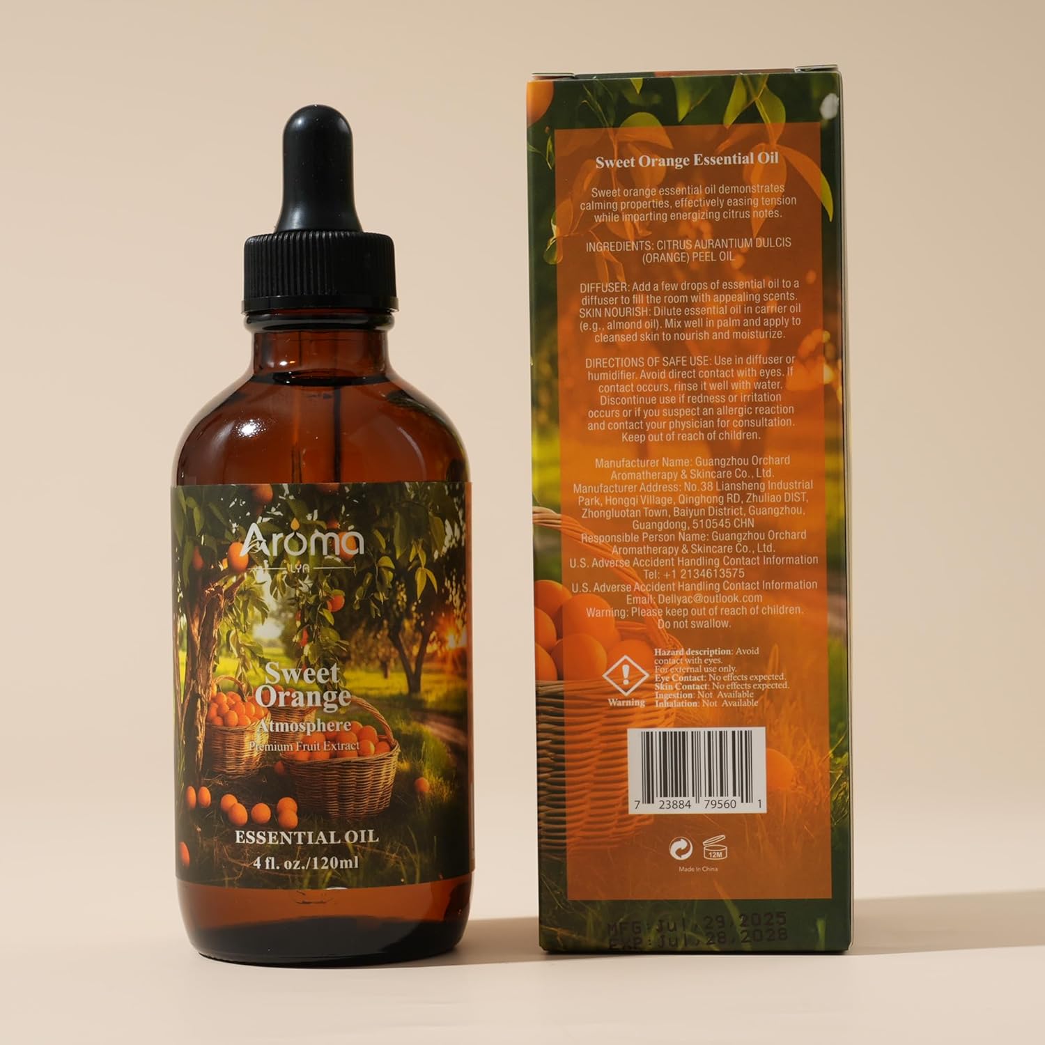 Orange Essential Oil with Premium Gift Box - Sweet Orange Essential Oils for Skin & Diffusers & Aromatherapy - 4 Fl Oz 100% Pure Natural - Gift-Ready Box - Gifts for Women