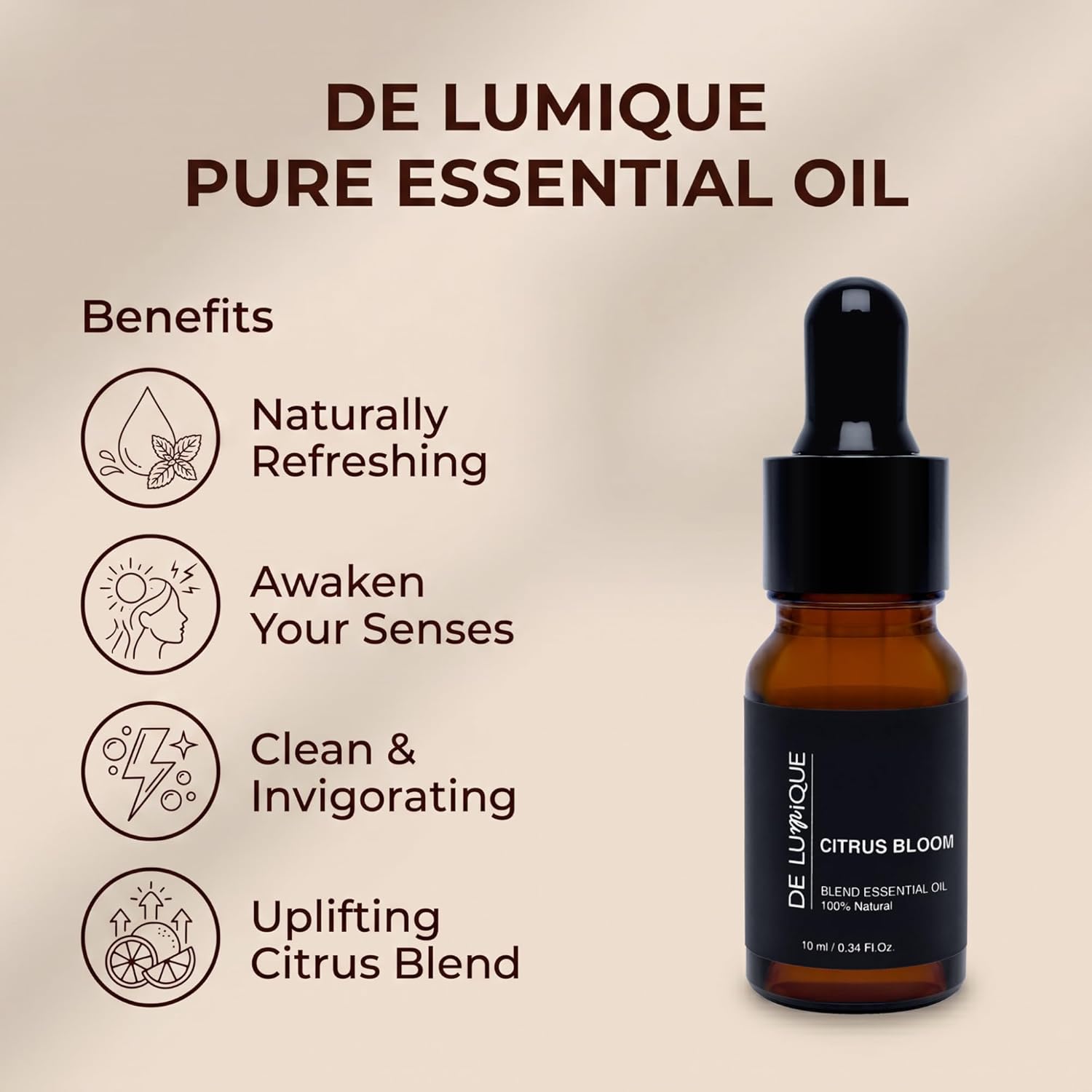 Calming Essential Oil Blend, 100% Natural Aromatherapy Grade, 10ml / 0.34 Fl Oz (Citrus Bloom)
