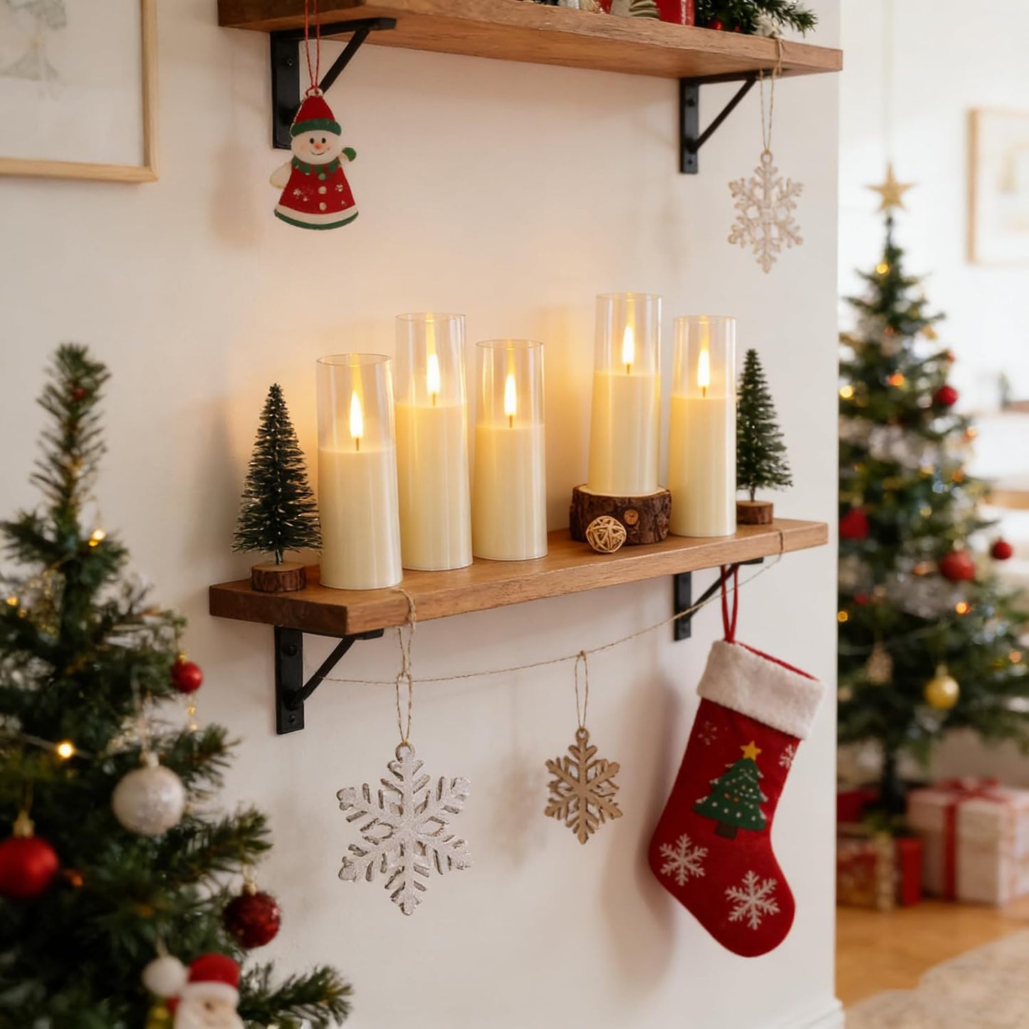 MUMCHASI 8Pcs Flameless Candles, Battery Operated Candles, LED Flickering Candles with Remote, Realistic Dancing Flame, Acrylic Ribbed Design for Home Holiday Wedding, Party D2.2 (Ivory)