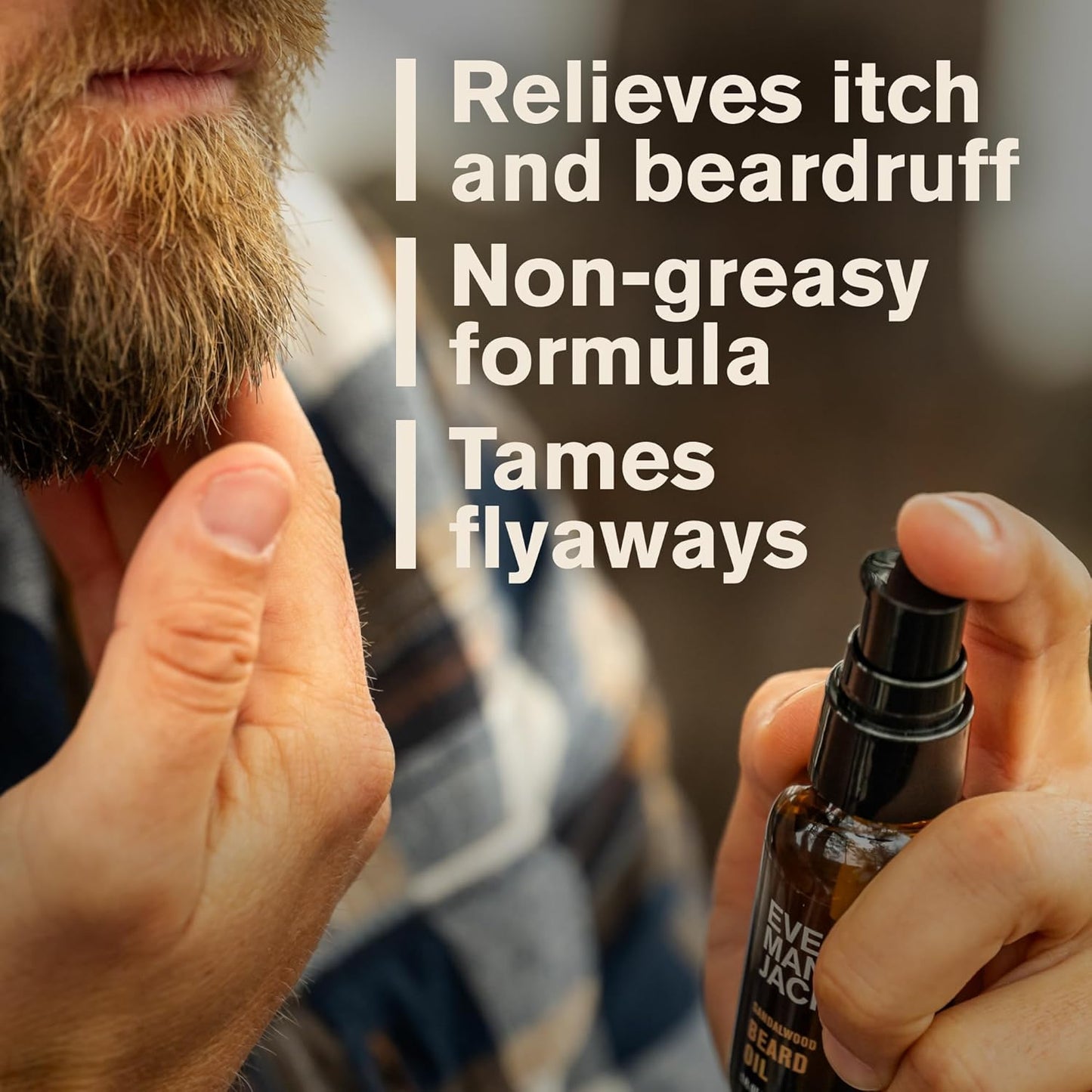 Every Man Jack Sandalwood Beard Oil - Moisturize & Soften Your Beard - Relieve Itch and Flakes - Made w/Naturally Derived Ingredients like Vitamin E, Argan Oil, and Borage Oil - 1 oz - 2 Pack
