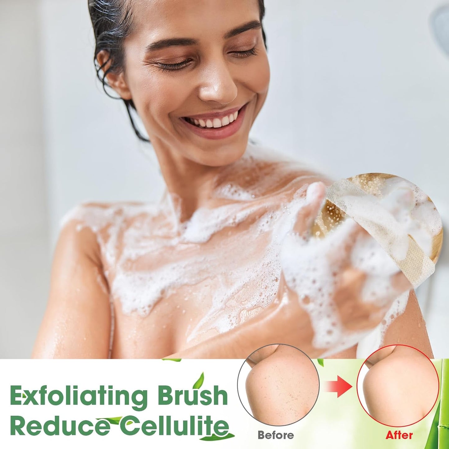 Gejoy 20 Pcs Dry Brushing Body Brush for Lymphatic Drainage Exfoliating Brush with Massage Nodule Dry Skin Body Scrubber Cellulite Shower Circulation Dead Exfoliator (4.3 x 4.3 Inches,Wood Color)