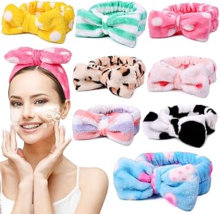 8 Pcs Spa Headbands for Women Facial Makeup Headband Stocking Stuffers For Women Teen Coral Fleece Easter Basket Stuffers Goodie Bags Gift Baskets Easter Gifts Hair Band Party Favors Mothers Day Gift