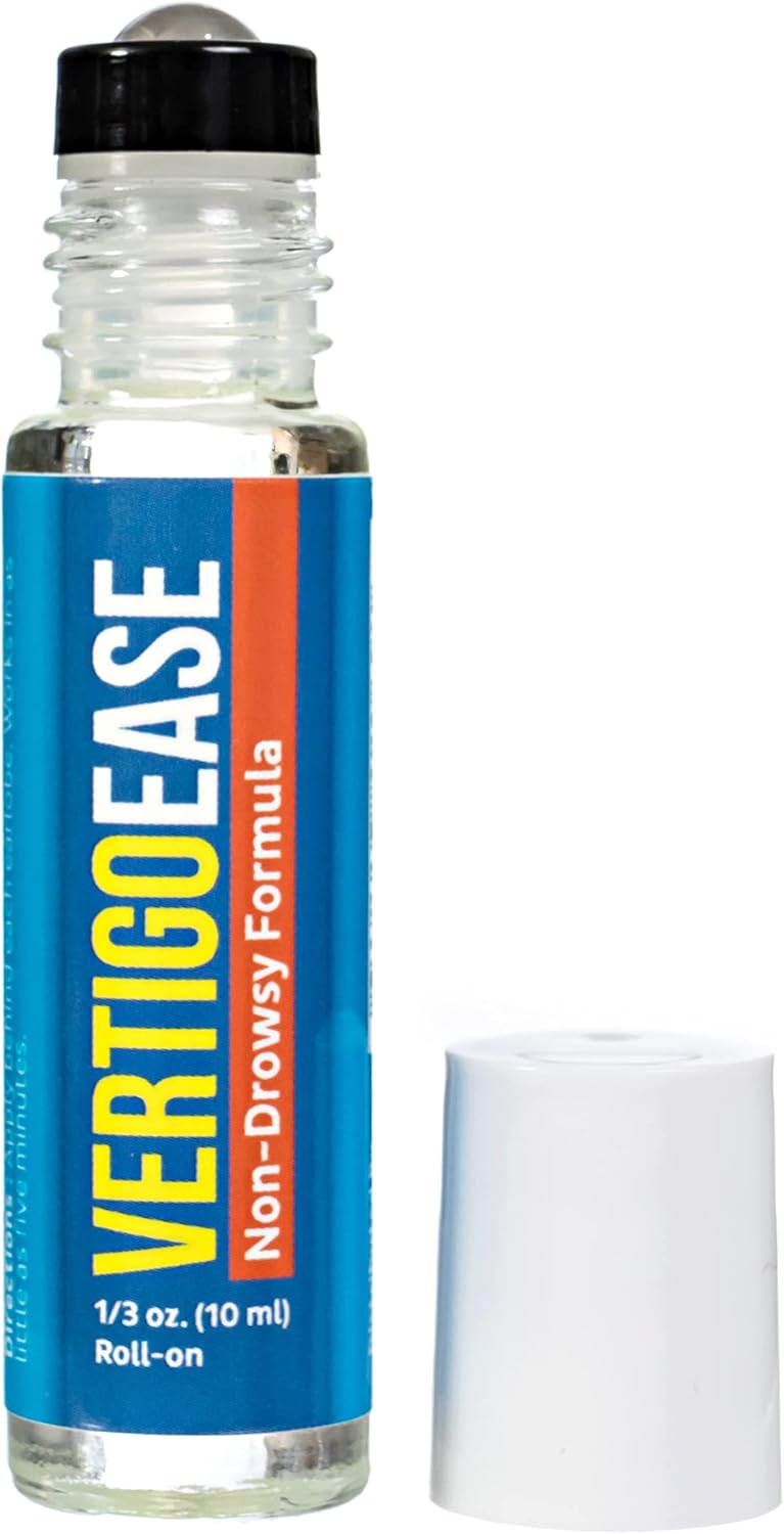 Basic Vigor Vertigo Ease Roll-On (10ml) - Natural & Fast-Acting Vertigo and Dizziness Support with Lavender, Ginger, Frankincense & Essential Oils - Combat Travel Sickness