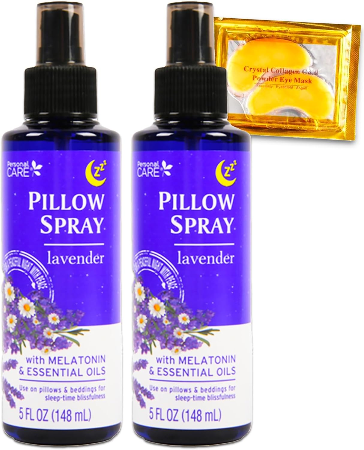 Lavender Pillow Spray for Aromatherapy- Bundle with 2 Lavender Pillow Spray Bottles with Essential Oils Plus Eye Mask | Essential Oil Sleep Time Bedding Mists