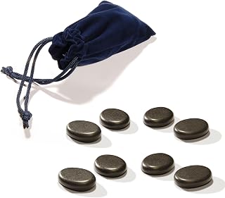 8-Piece Basalt Hot Stone Set for Toes – Natural Black Massage Stones for Spa, Relaxation & Healing – Skin Care Heating Tools for Foot Therapy