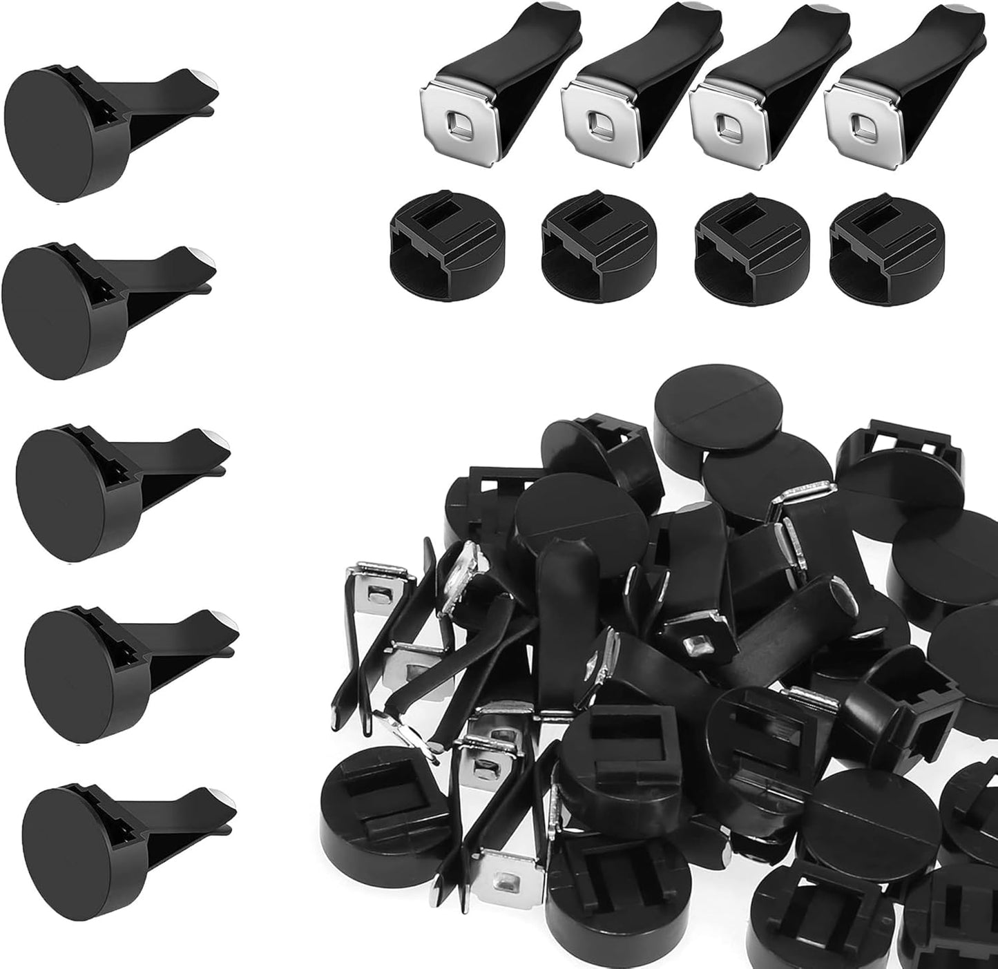 Car Air Vent Clips with Slot Head，Air Freshener Clip Auto Fragrance Pads replacement clips DIY Decorations for Office Home Automotive(50pcs，Black)